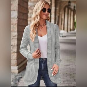 NEW Gray Cardigan Sweater